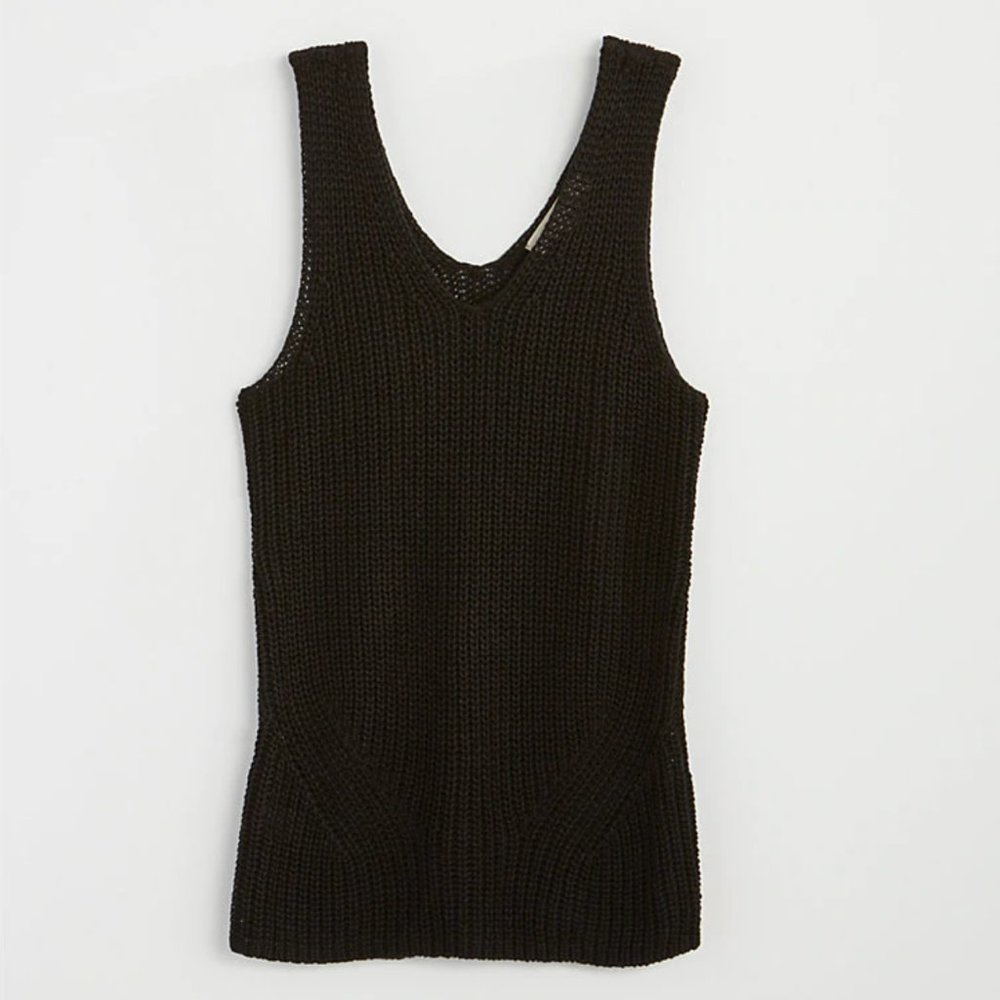 Loft Black Double V Sweater Tank - Picture 4 of 4